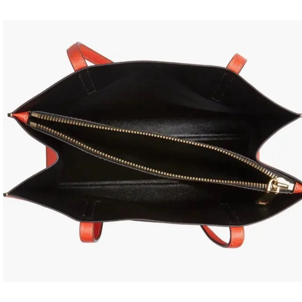Marc Jacobs The Bold Grind East/West burnt orange leather pocket tote bag